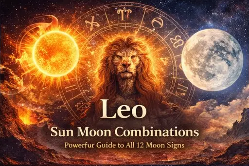 Leo Sun Moon combinations astrology guide showing how Leo identity blends with each Moon sign