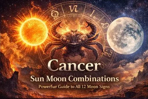 Cancer Sun Moon combinations astrology guide showing how Cancer identity blends with each Moon sign