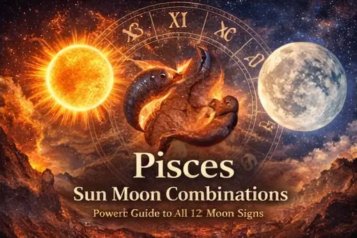 Pisces Sun Moon combinations astrology guide showing how Pisces identity blends with each Moon sign