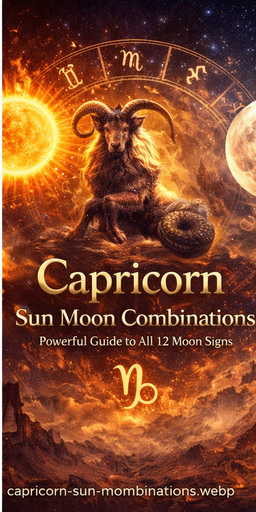 Capricorn Sun Moon combinations astrology guide showing how Capricorn identity blends with each Moon sign