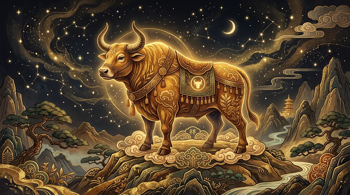 Chinese Ox zodiac sign premium symbolic image