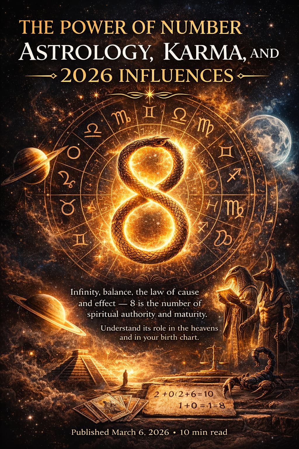 The Number 8 in Astrology: Scorpio, the 8th House, and 2026 cycles