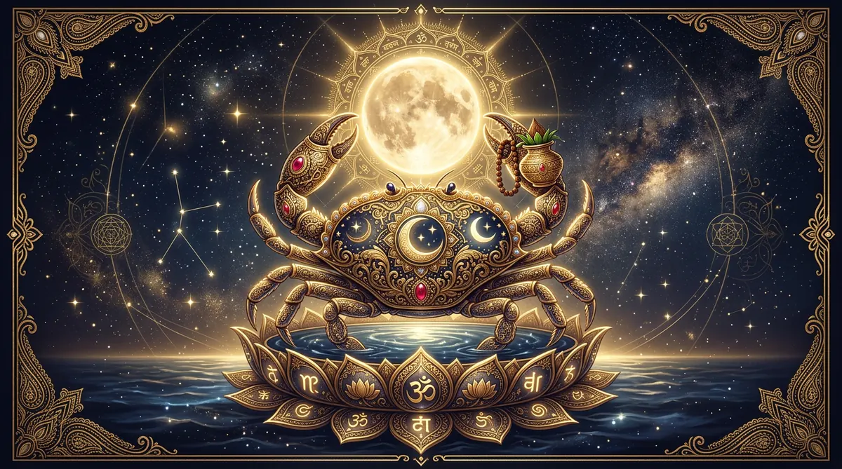 Karka Vedic zodiac sign illustration in premium spiritual style