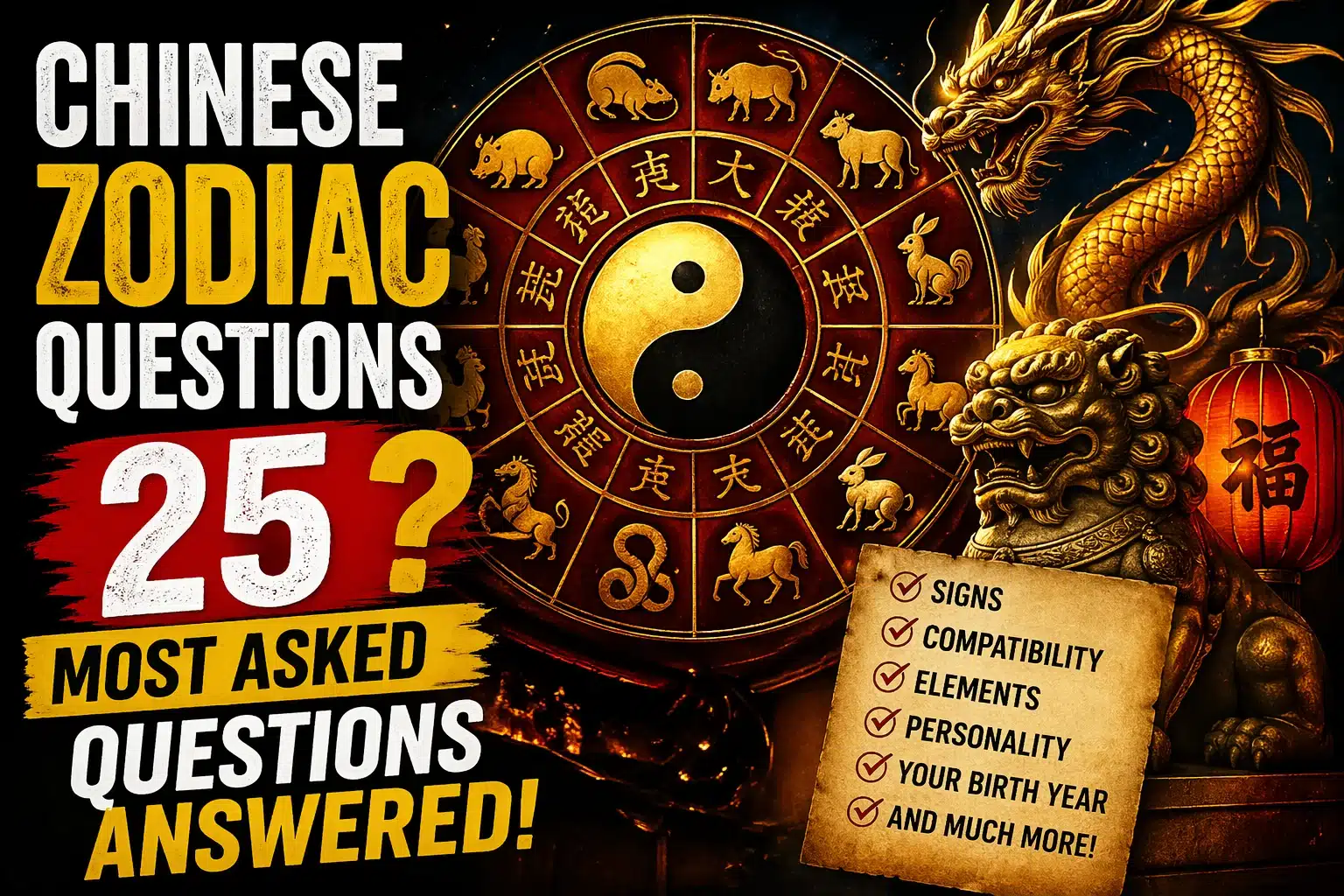 Chinese Zodiac questions