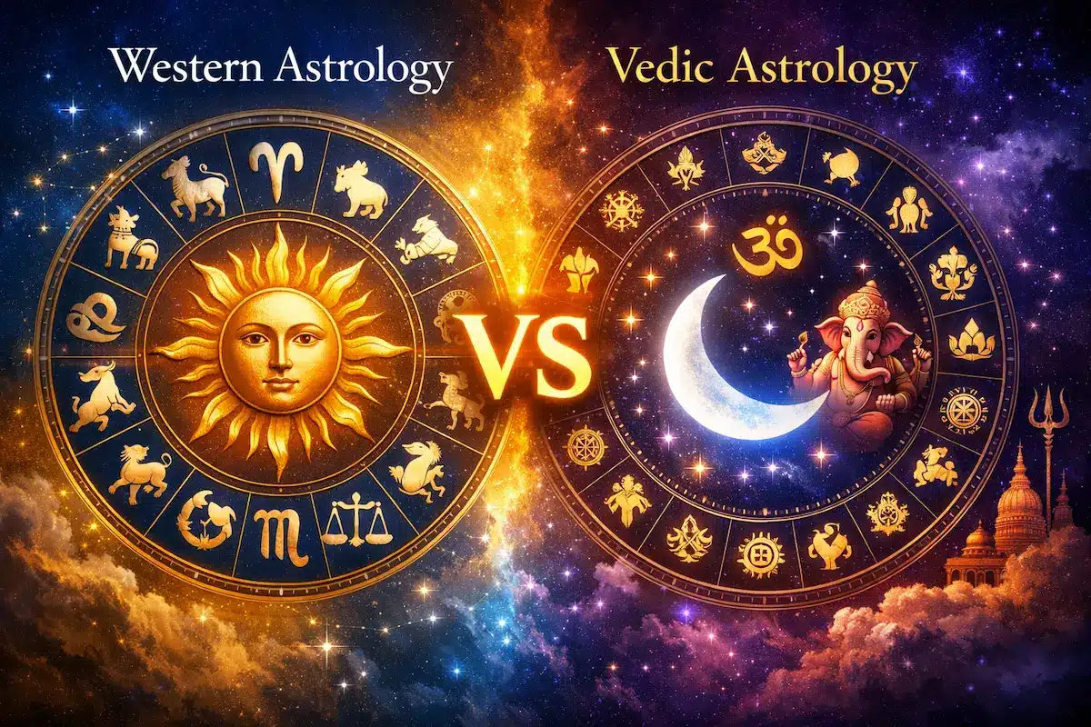 Western astrology vs Vedic astrology tropical vs sidereal zodiac comparison