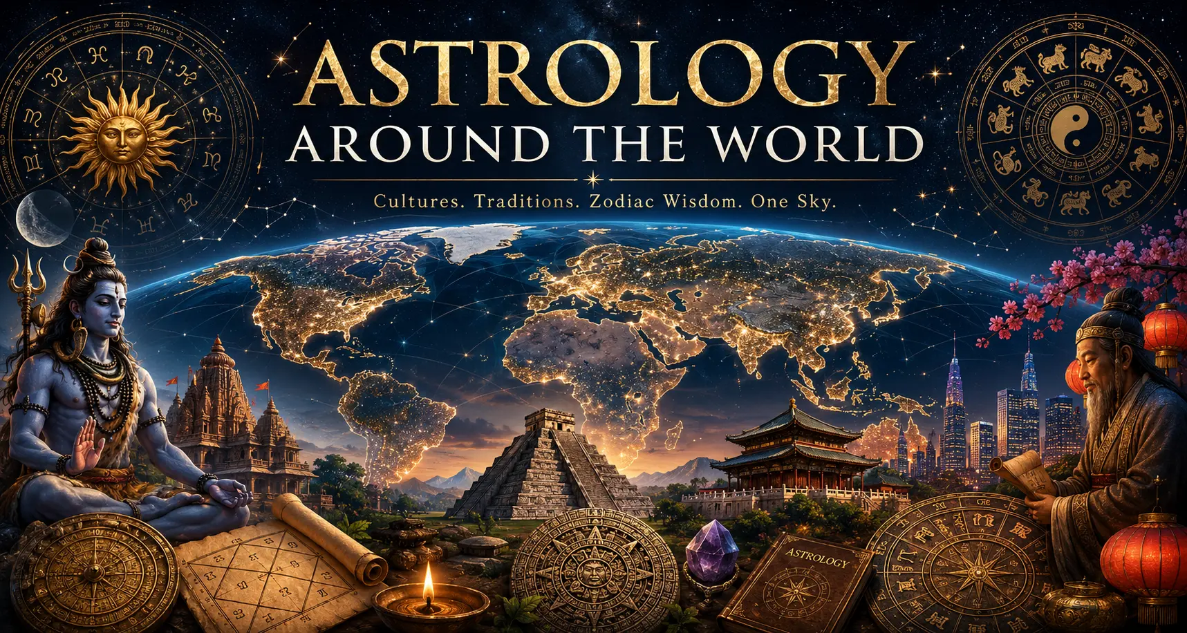 Astrology Around the World: 100+ Countries, 8 Traditions and Global Data astrology around the world map showing global zodiac traditions, ancient calendars and cultural astrology systems