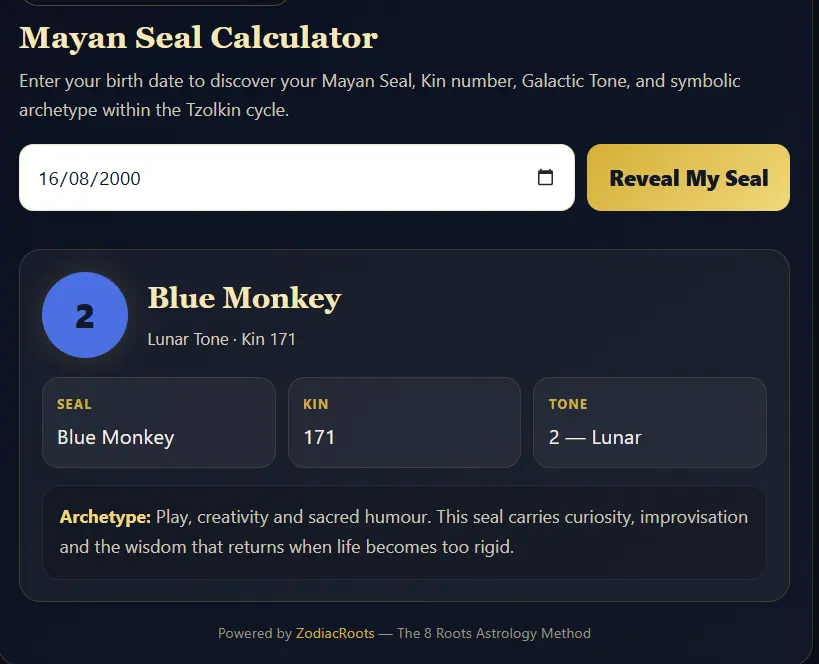 mayan seal calculator widget preview