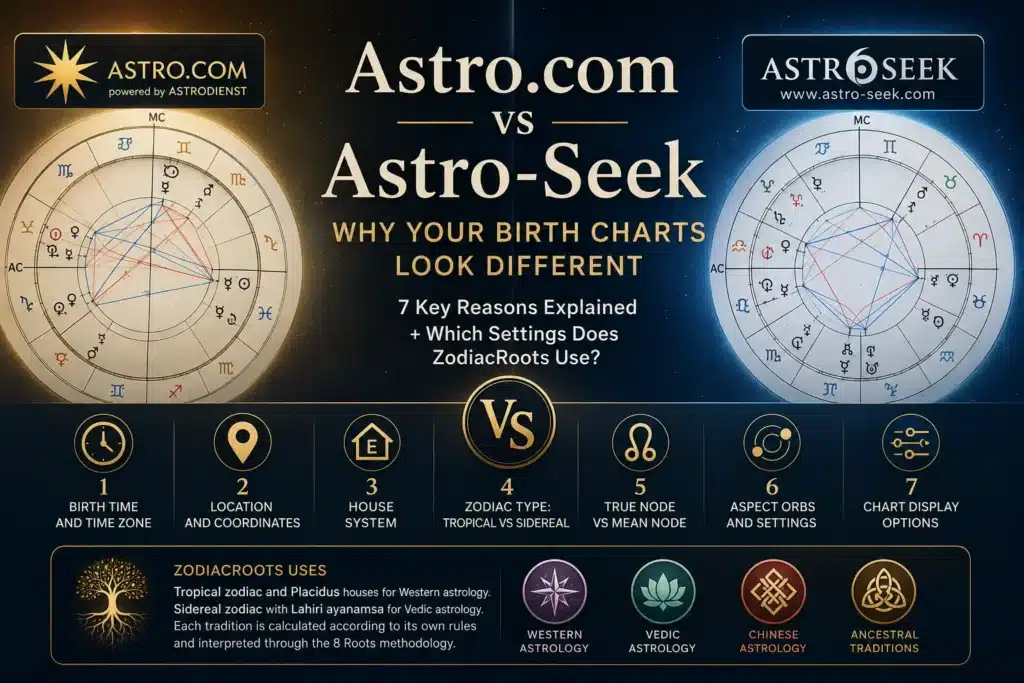 Astro.com vs Astro-Seek: 7 Reasons Your Birth Charts Look Different