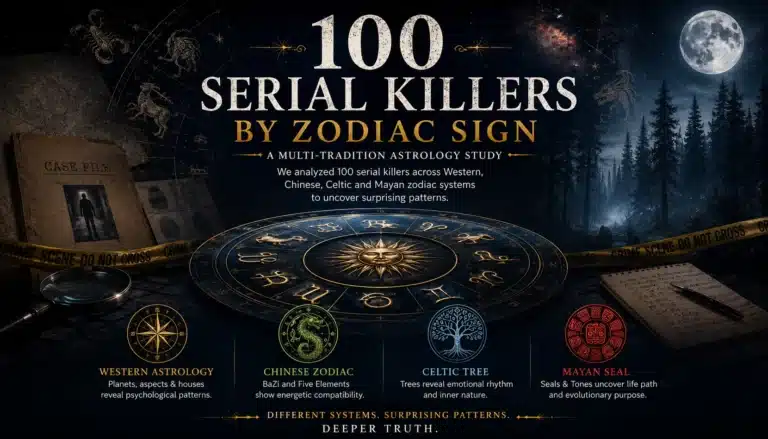 Serial killers by zodiac sign across Western, Chinese, Celtic and Mayan systems